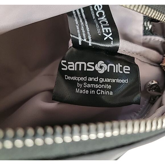 SAMSONITE Black Adjustable Zippered Crossbody with Silver Charms Pockets Travel - Picture 14 of 16